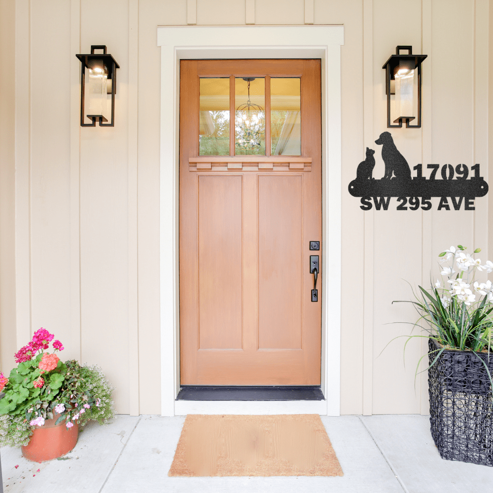 My Easy Monogram Steel Sign Dog Cat Address Sign