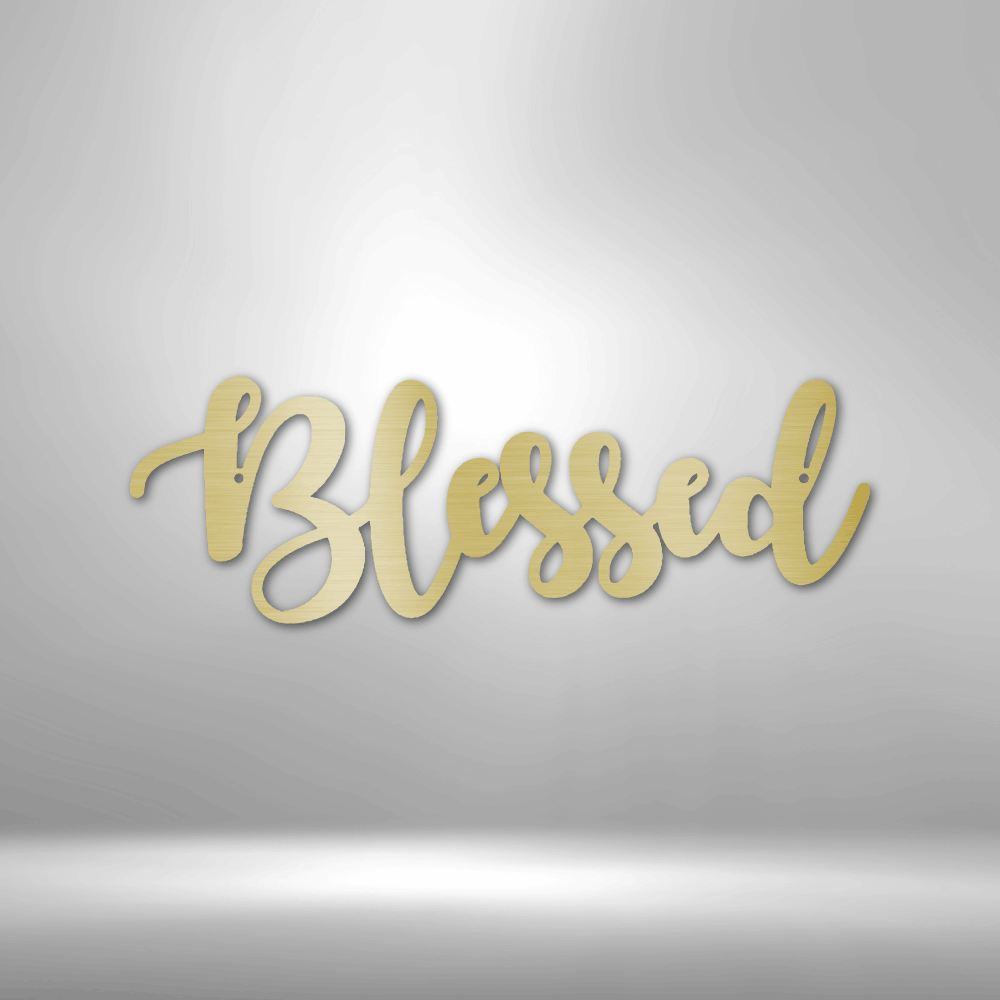 My Easy Monogram Steel Sign Gold / 12" Blessed Script - Steel Sign