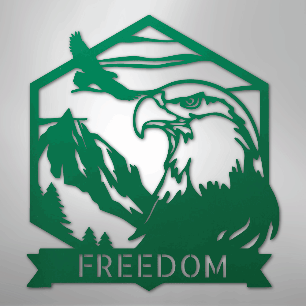 My Easy Monogram Steel Sign Green / 24" Bald Eagle Monogram - Steel Sign