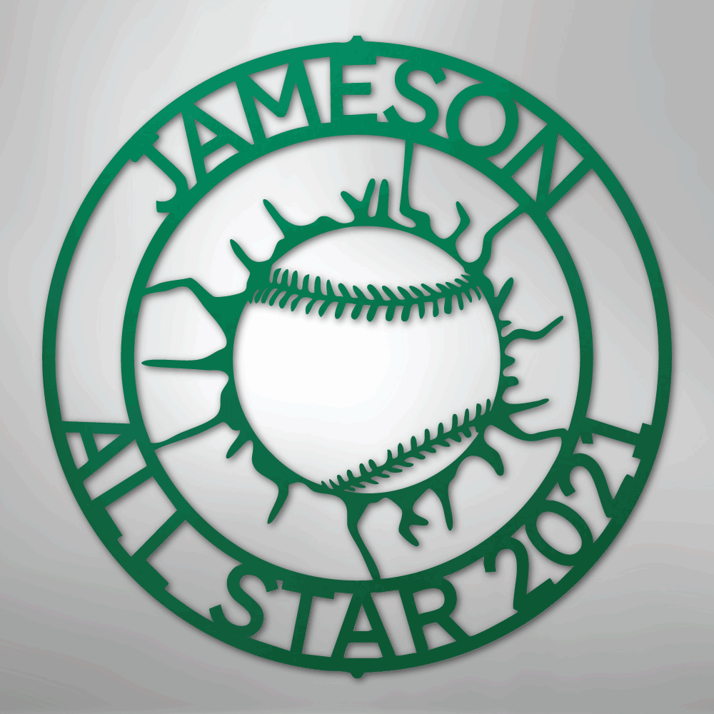 My Easy Monogram Steel Sign Green / 24" Ball Wall Monogram