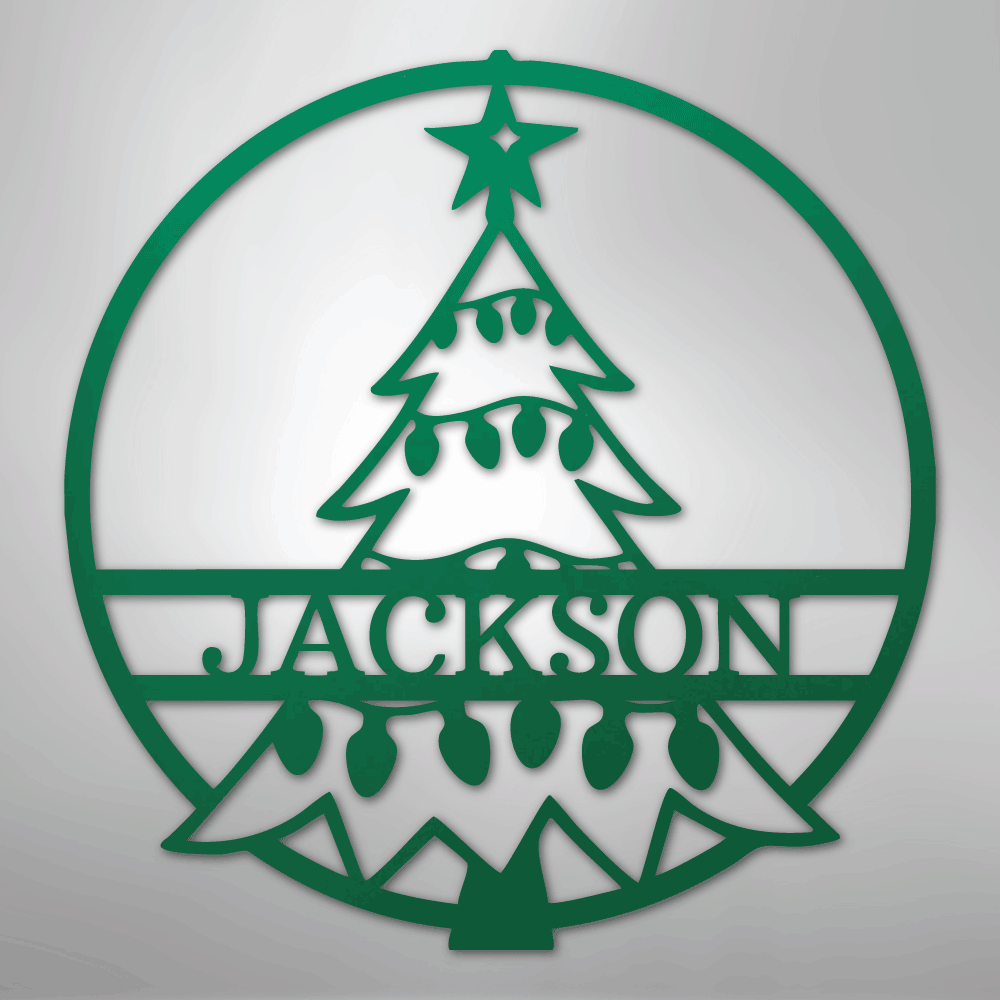 My Easy Monogram Steel Sign Green / 24" Christmas Tree Monogram - Steel Sign