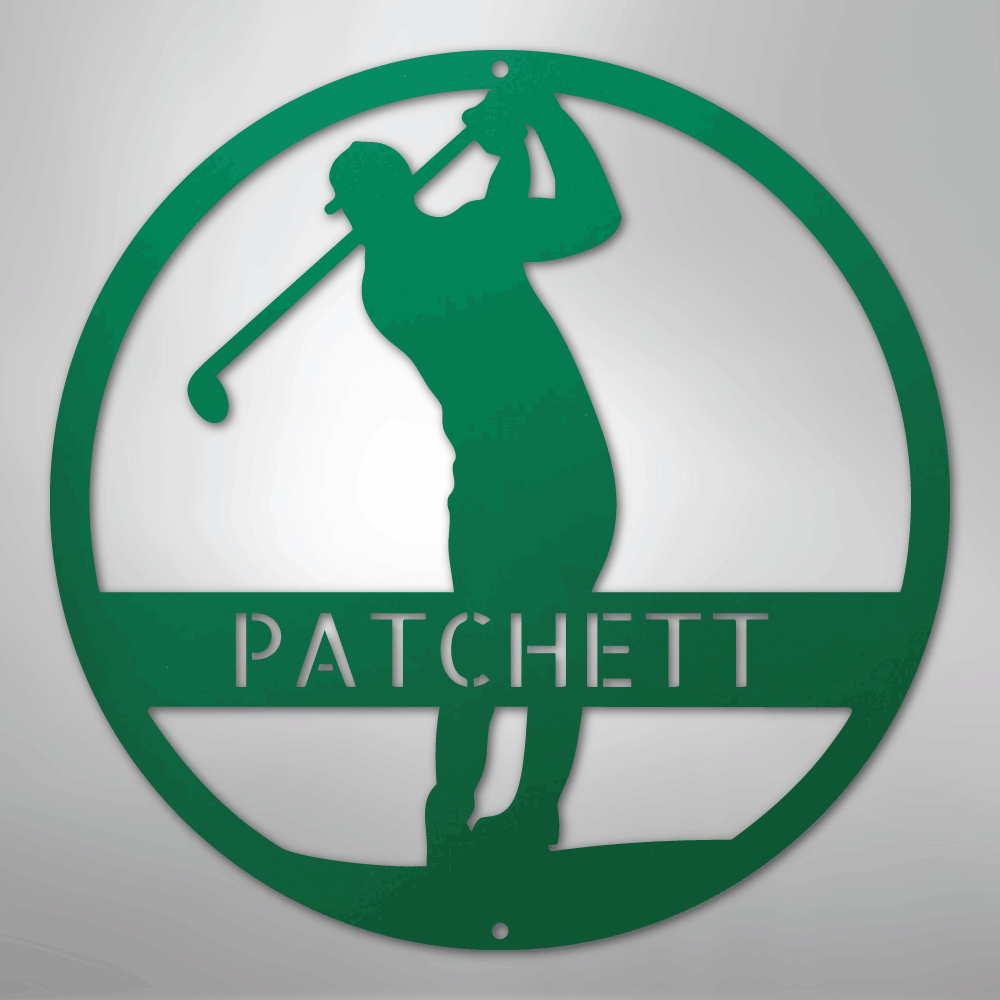 My Easy Monogram Steel Sign Green / 24" Golfer Monogram - Steel Sign