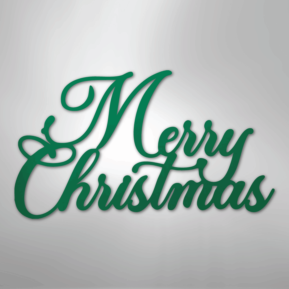My Easy Monogram Steel Sign Green / 24" Merry Christmas Script - Steel Sign