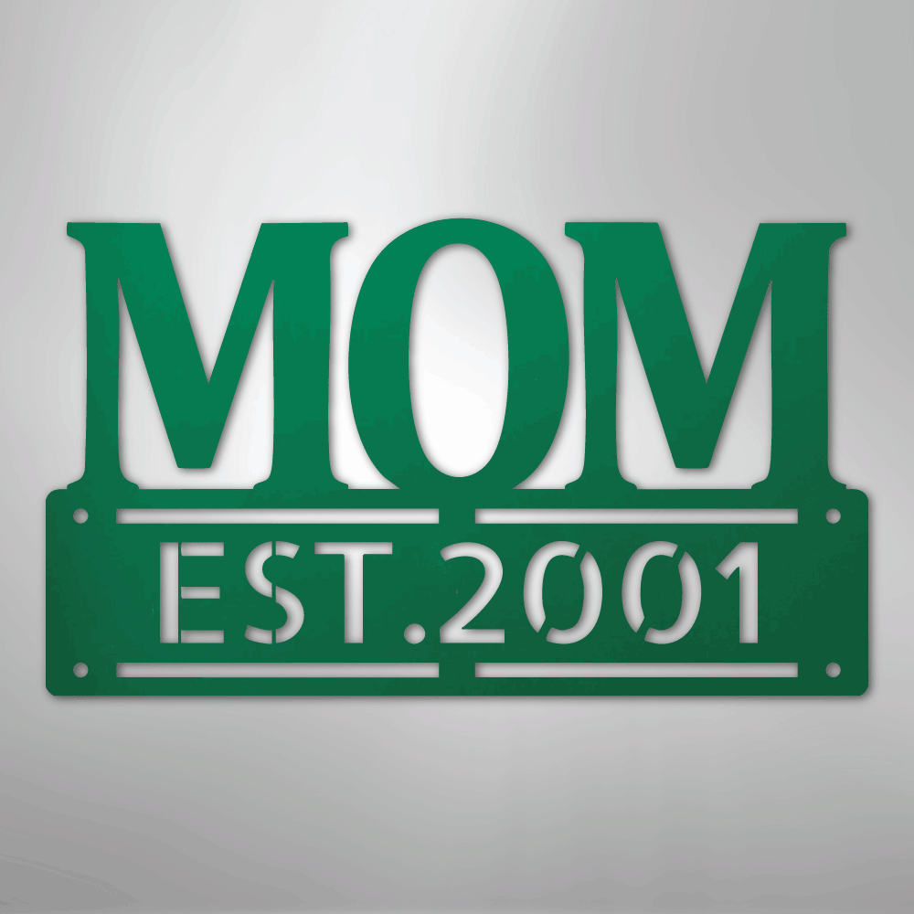 My Easy Monogram Steel Sign Green / 24" Mother's Day Plaque - Steel SIgn