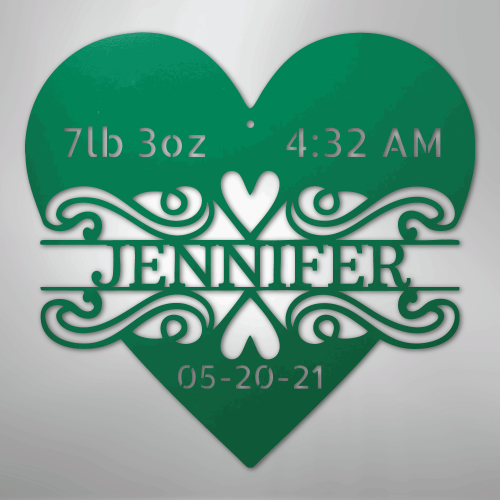 My Easy Monogram Steel Sign Green / 24" Newborn Love Monogram - Steel Sign