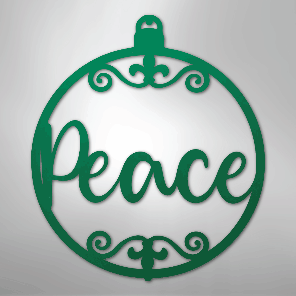 My Easy Monogram Steel Sign Green / 24" Peace Ornament - Steel Sign