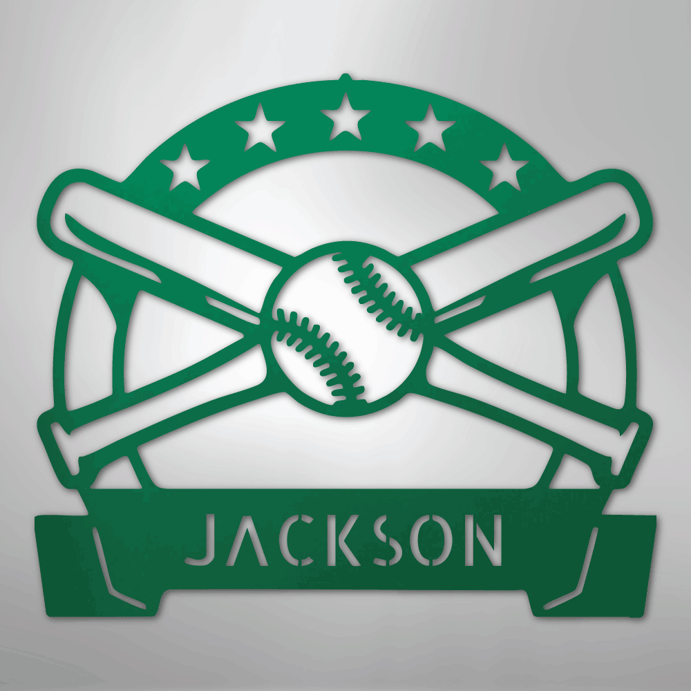 My Easy Monogram Steel Sign Green / 24" Play Ball Monogram - Metal Sign
