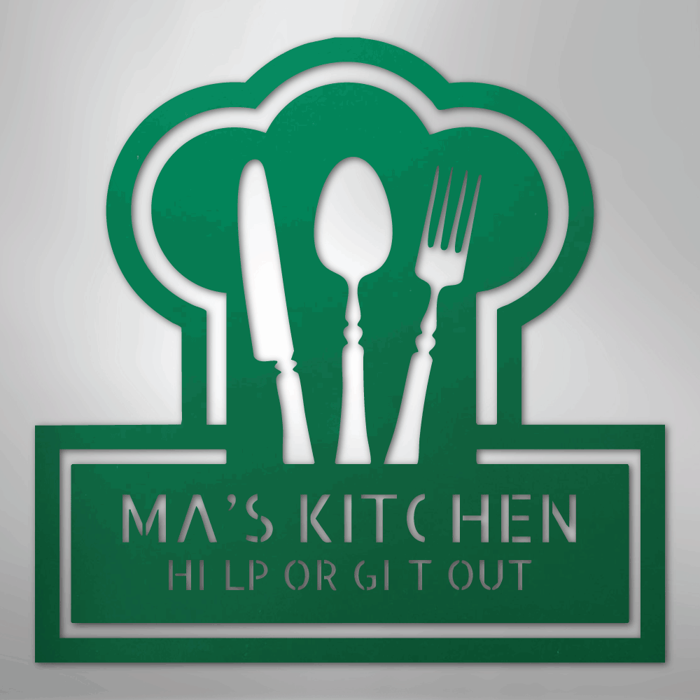 My Easy Monogram Steel Sign Green / 24" Ruler Of The Kitchen Monogram - Steel Sign