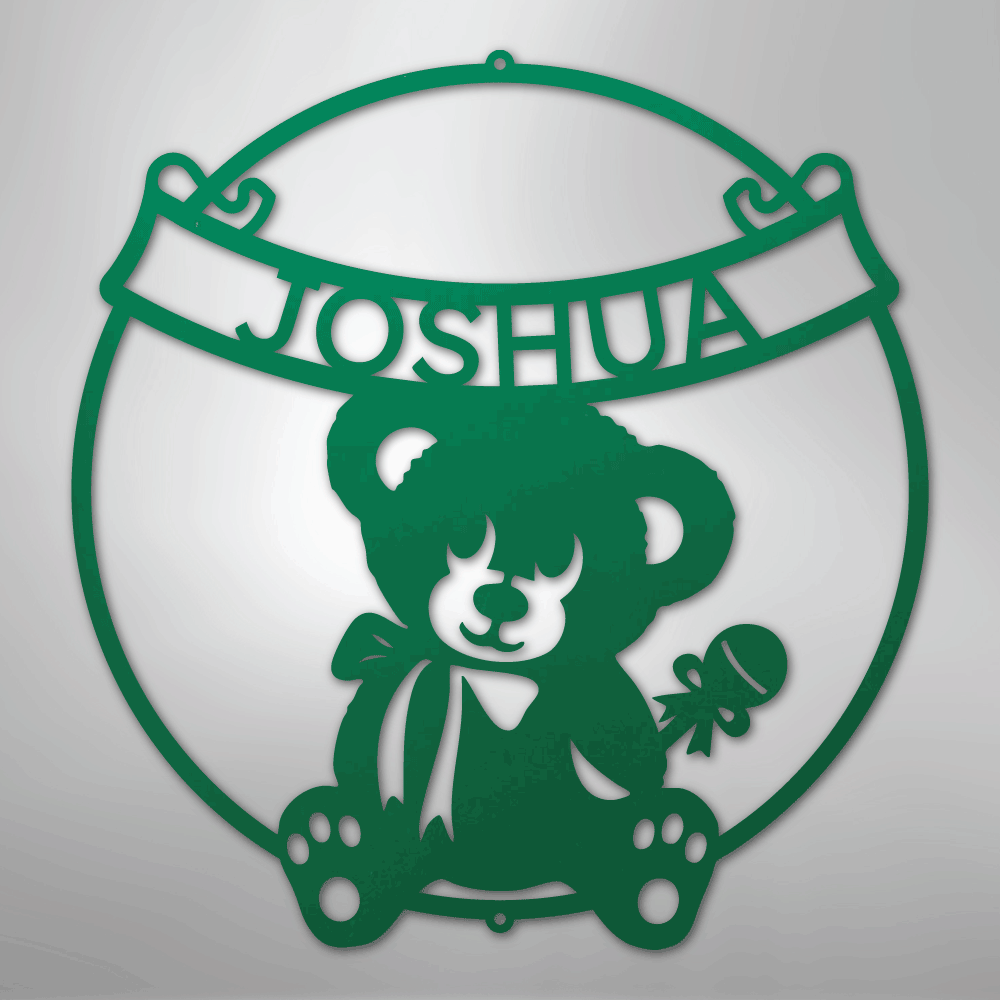 My Easy Monogram Steel Sign Green / 24" Teddy Banner Monogram - Steel Sign