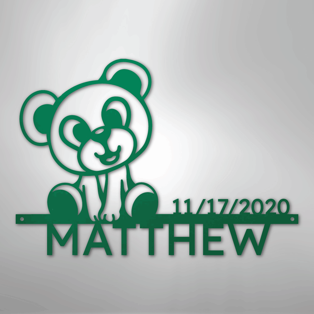 My Easy Monogram Steel Sign Green / 24" Teddy Monogram - Steel Sign