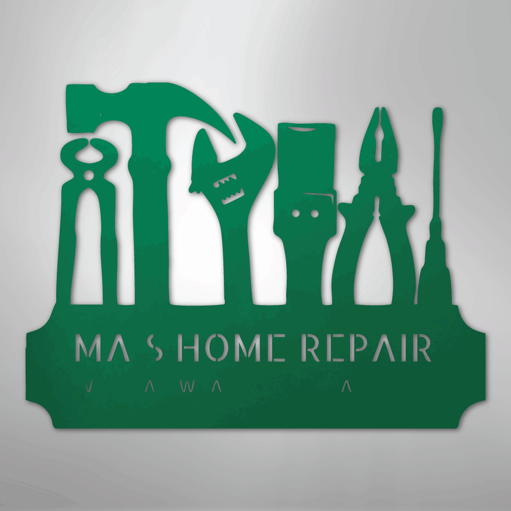 My Easy Monogram Steel Sign Green / 24" Tool Time Monogram - Steel Sign