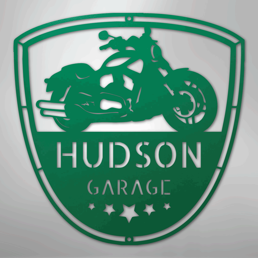 My Easy Monogram Steel Sign Green / 24" Two Wheels Move The Soul Monogram - Steel Sign