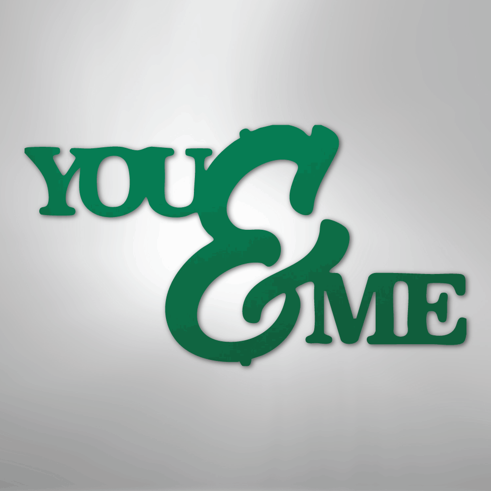My Easy Monogram Steel Sign Green / 24" You and Me Script - Steel Sign
