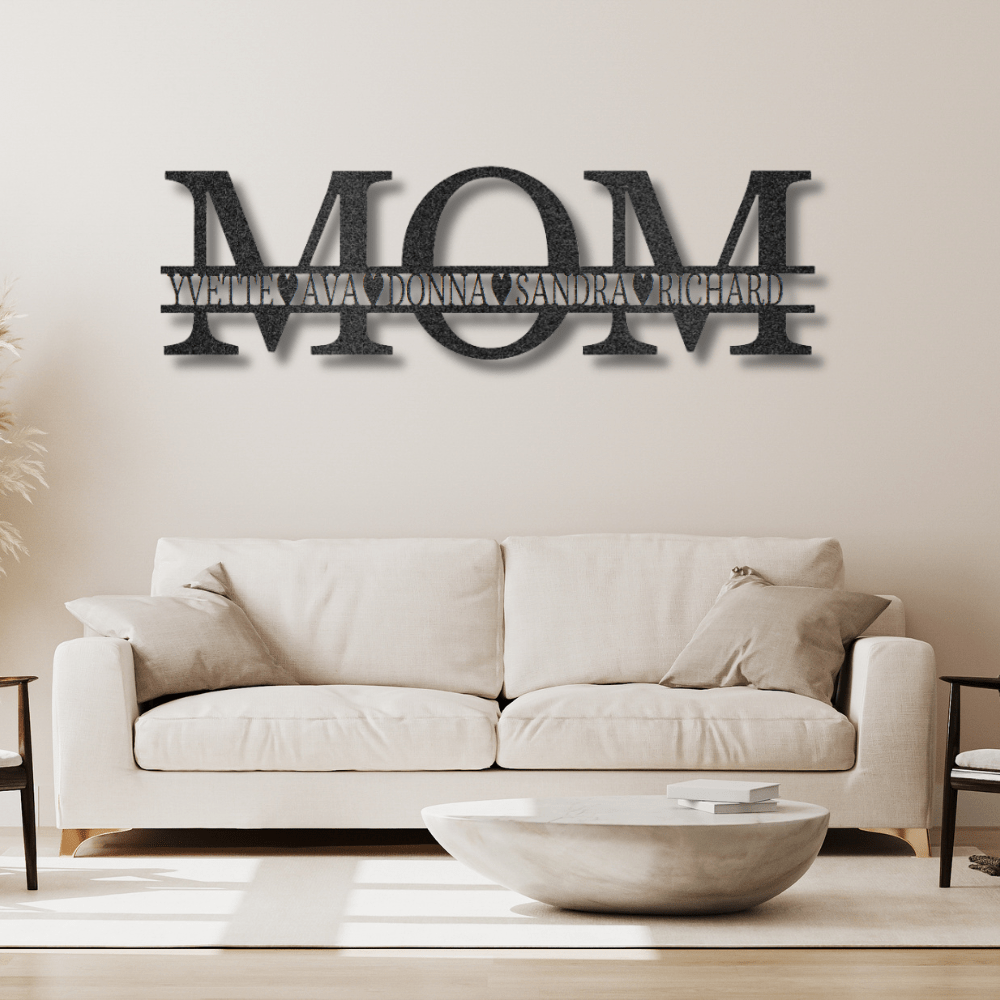 My Easy Monogram Steel Sign Mom - Three Names