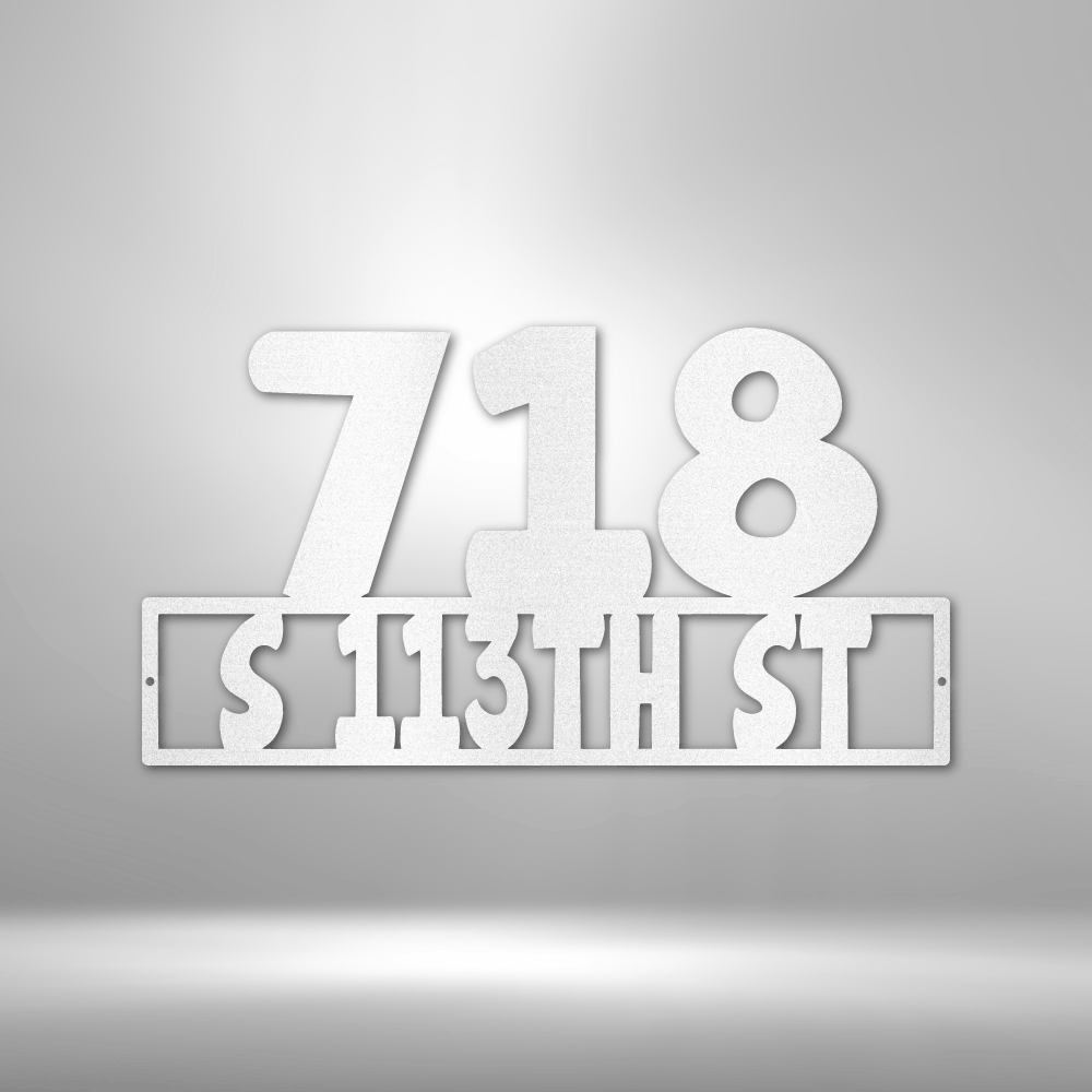 My Easy Monogram Steel Sign White / 12" Address - Steel Sign