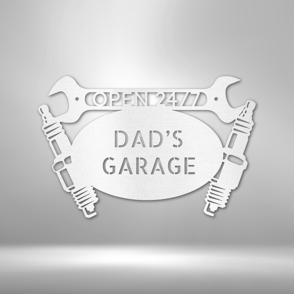 My Easy Monogram Steel Sign White / 12" Car Garage Monogram - Steel Sign