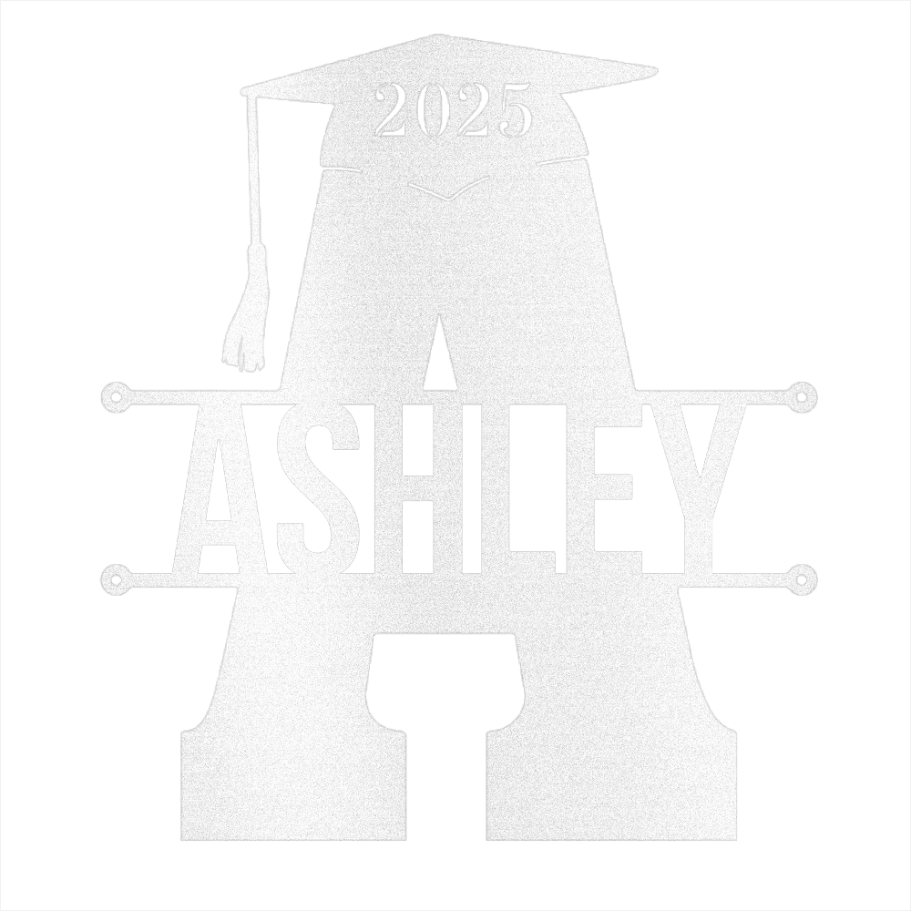 My Easy Monogram Steel Sign White / 12 Grad Letters Split Letter Monogram