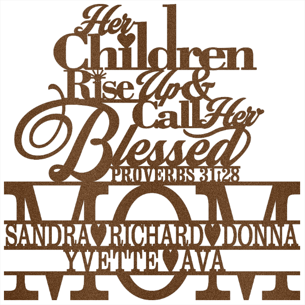 MyEasyMonogram Copper / 12 Custom Steel Wall Decor - MOM Proverbs - Sandra Richard Donna Yvette Ava