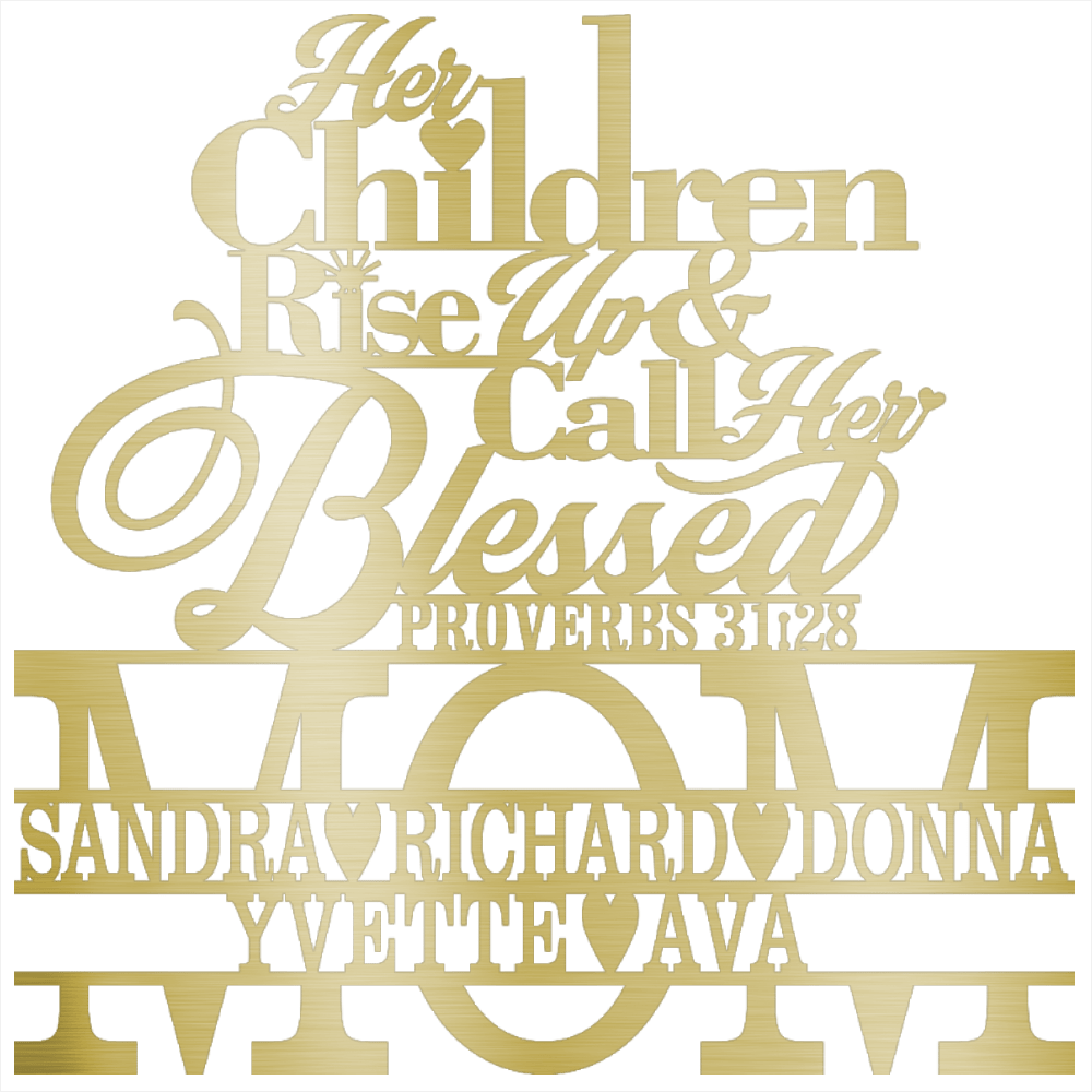MyEasyMonogram Gold / 12 Custom Steel Wall Decor - MOM Proverbs - Sandra Richard Donna Yvette Ava