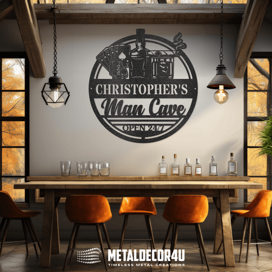 MyEasyMonogram Steel Sign Black / 15 Man Cave II - Steel Sign