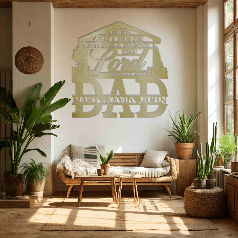 MyEasyMonogram Steel Sign Gold / 12 Faithful Father – Personalized for Dad