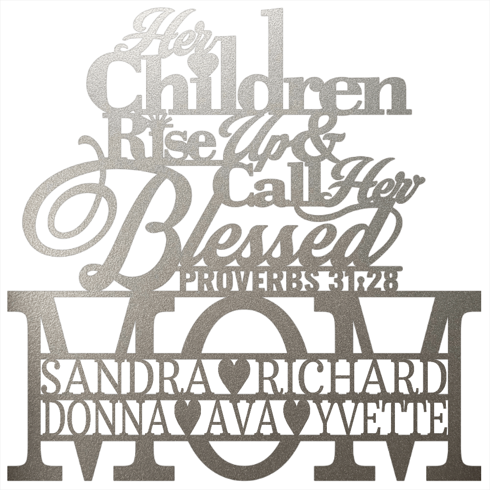 MyEasyMonogram Steel Sign Silver / 15 Mom Proverbs - 2 Lines