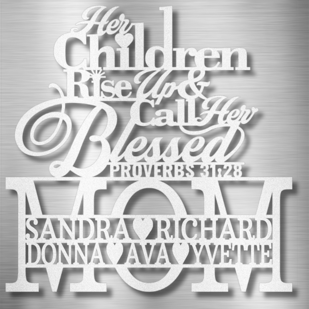 MyEasyMonogram Steel Sign White / 15 Mom Proverbs - 2 Lines