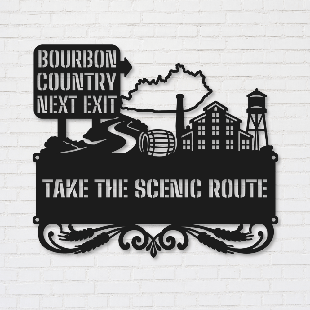 Bourbon Country Scenic Route Metal Wall Art
