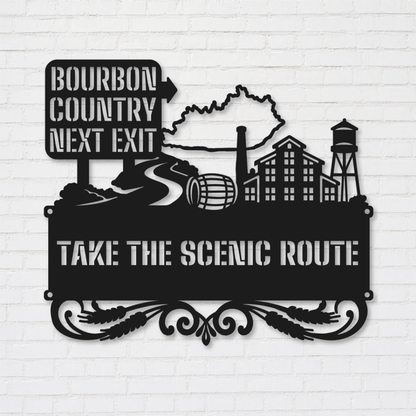Bourbon Country Scenic Route Metal Wall Art
