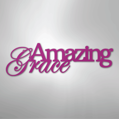 My Easy Monogram Steel Sign Purple / 24" Amazing Grace - Steel Sign