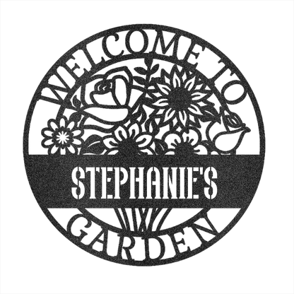 Metal Decor 4U Steel Sign Black / 12 Personalized Bloom Garden Sign