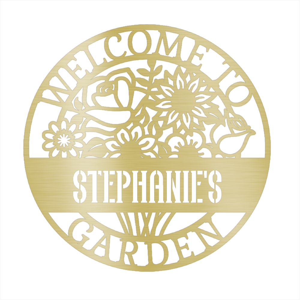 Metal Decor 4U Steel Sign Gold / 12 Personalized Bloom Garden Sign