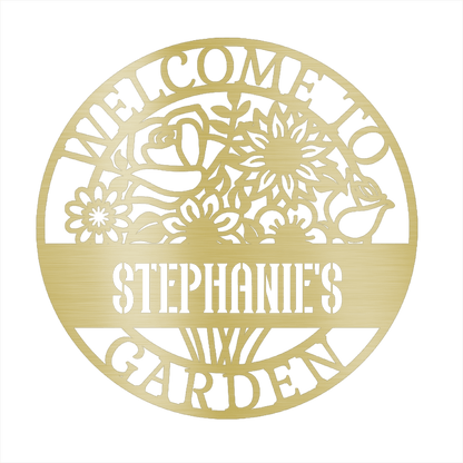 Metal Decor 4U Steel Sign Gold / 12 Personalized Bloom Garden Sign