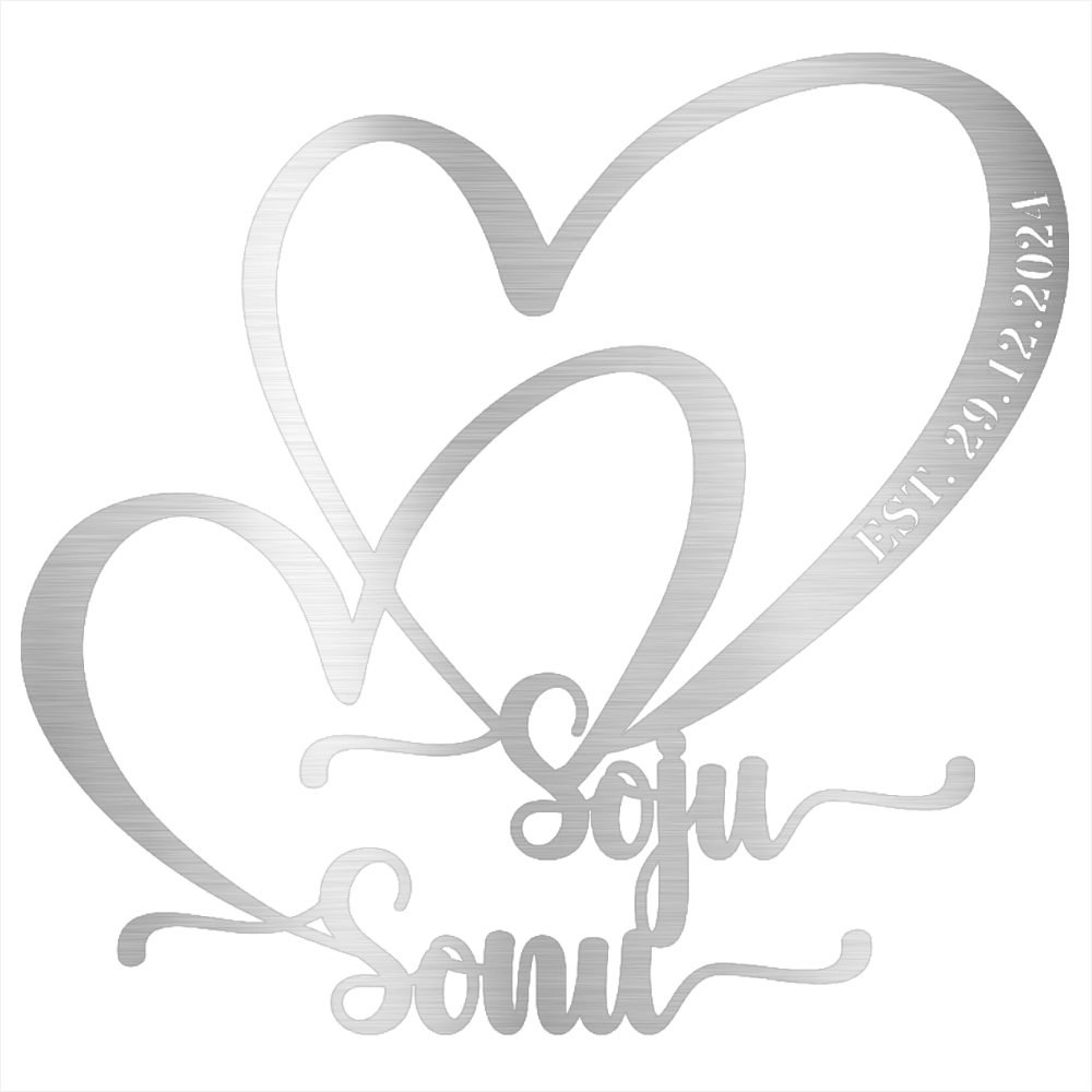 Metal Decor 4U Steel Sign Silver / 12 Custom Steel Wall Decor - Wedding - Sonu Soju