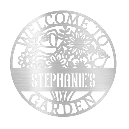 Metal Decor 4U Steel Sign Silver / 12 Personalized Bloom Garden Sign