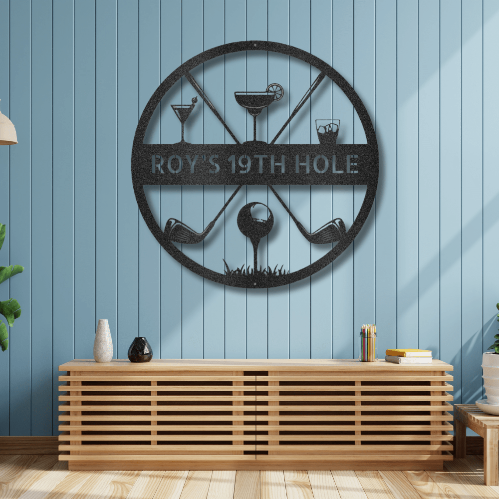 My Easy Monogram Steel Sign 19th Hole Casual Monogram - Steel Sign