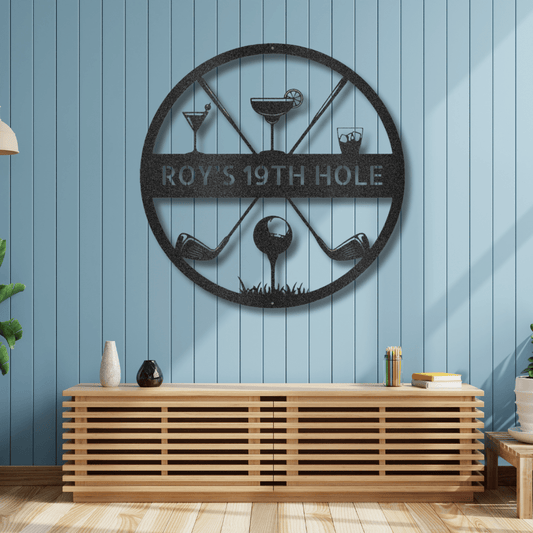 My Easy Monogram Steel Sign 19th Hole Casual Monogram - Steel Sign