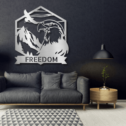 My Easy Monogram Steel Sign Bald Eagle Monogram - Steel Sign