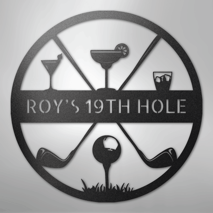 My Easy Monogram Steel Sign Black / 12" 19th Hole Casual Monogram - Steel Sign