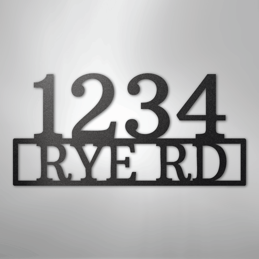 My Easy Monogram Steel Sign Black / 12" Address - Steel Sign