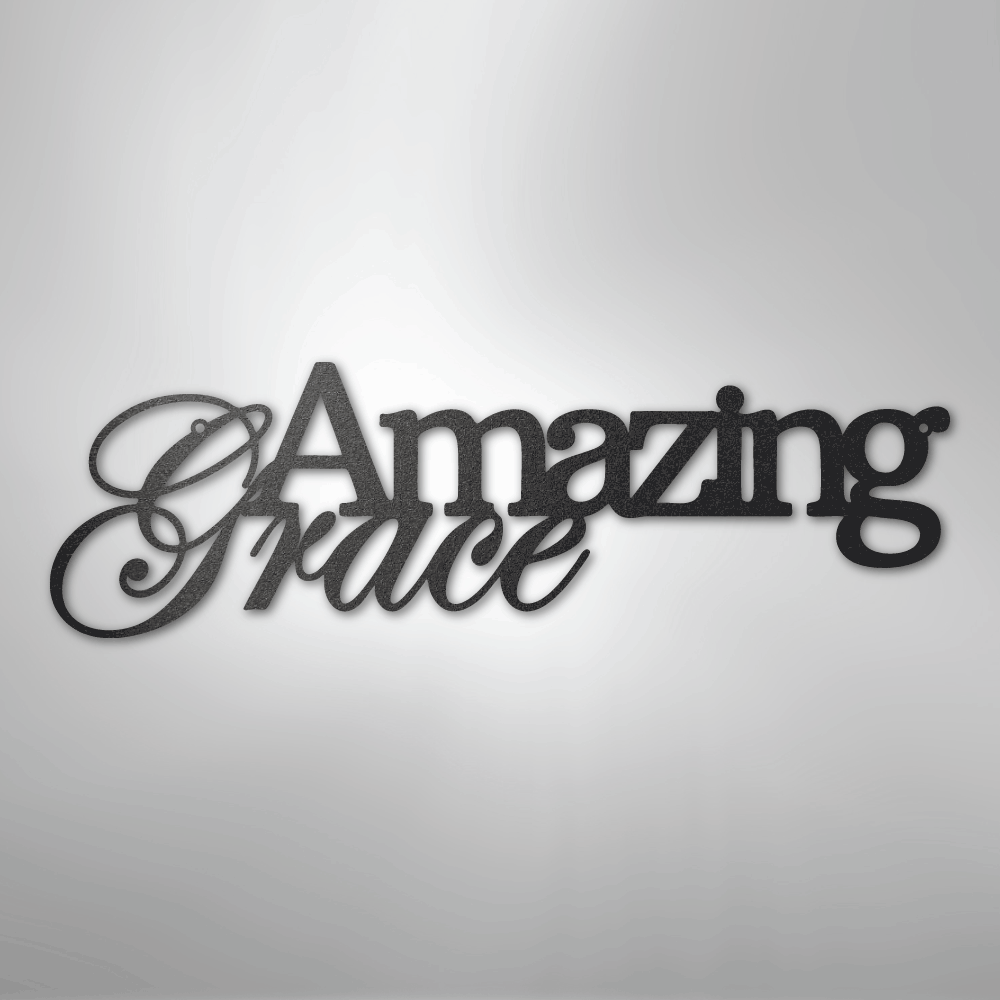 My Easy Monogram Steel Sign Black / 12" Amazing Grace - Steel Sign