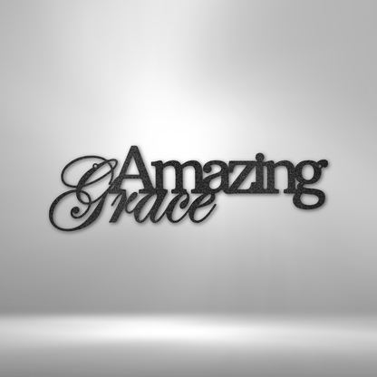 My Easy Monogram Steel Sign Black / 12" Amazing Grace - Steel Sign