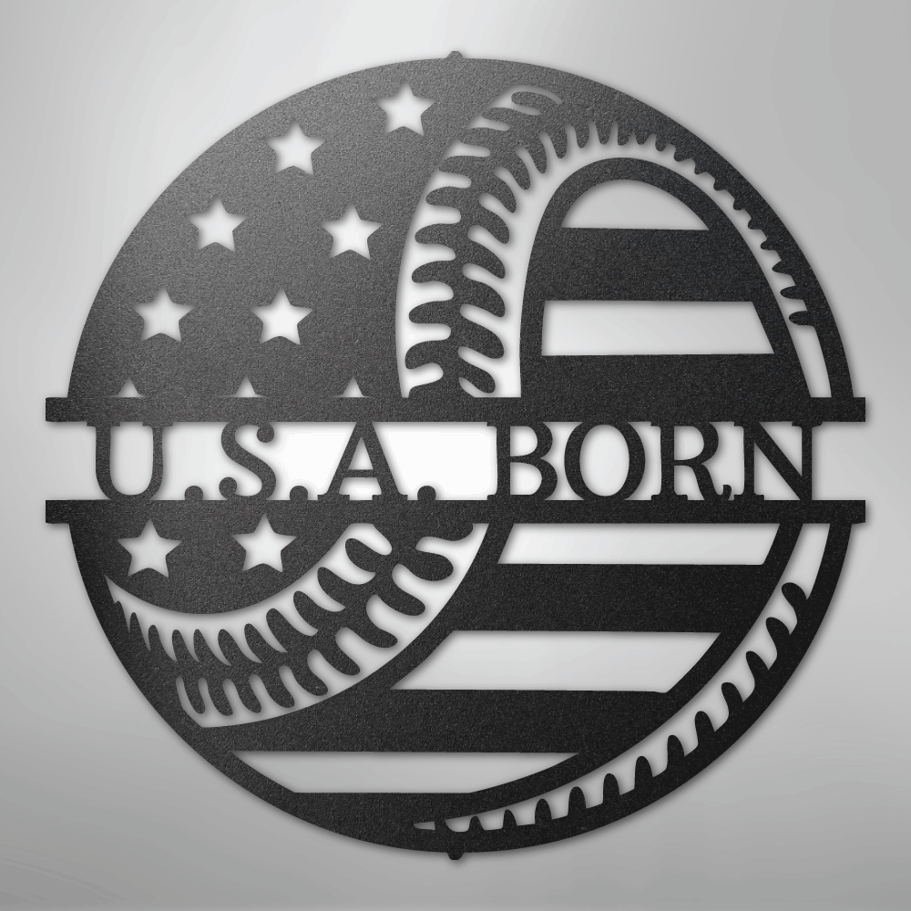 My Easy Monogram Steel Sign Black / 12" America\'s Pastime - Metal Sign