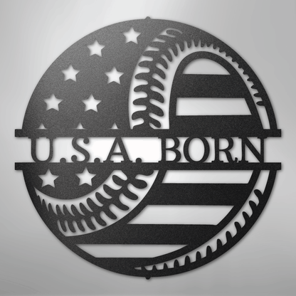 My Easy Monogram Steel Sign Black / 12" America\'s Pastime - Metal Sign