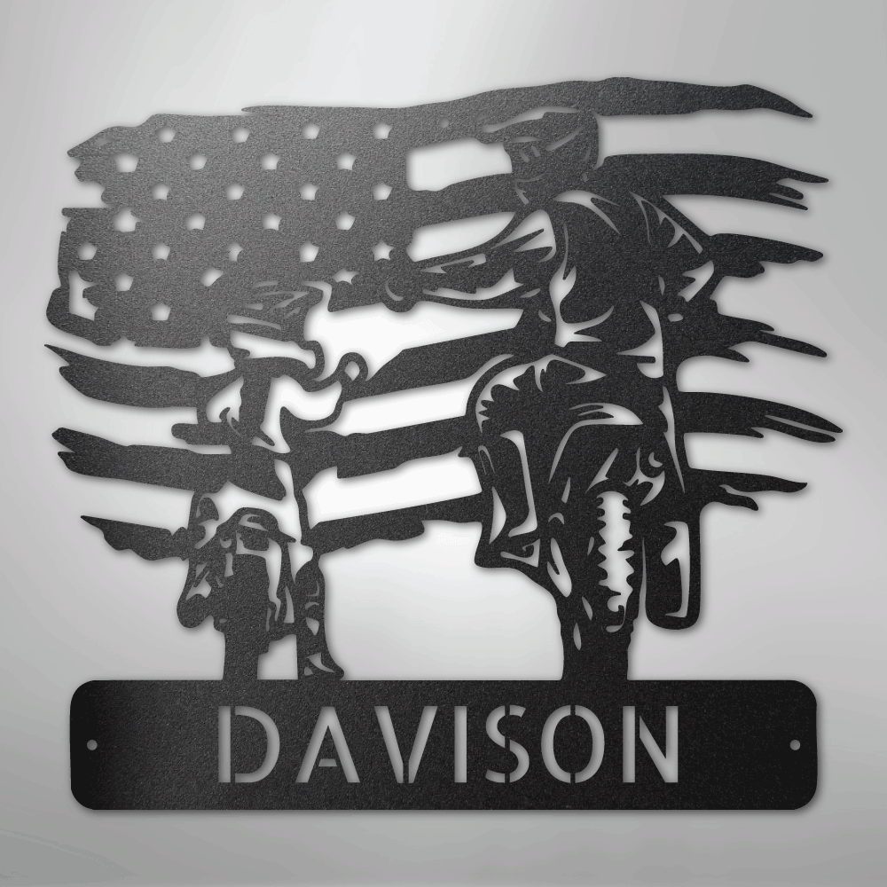 My Easy Monogram Steel Sign Black / 12" American Motocross Family Monogram - Steel Sign