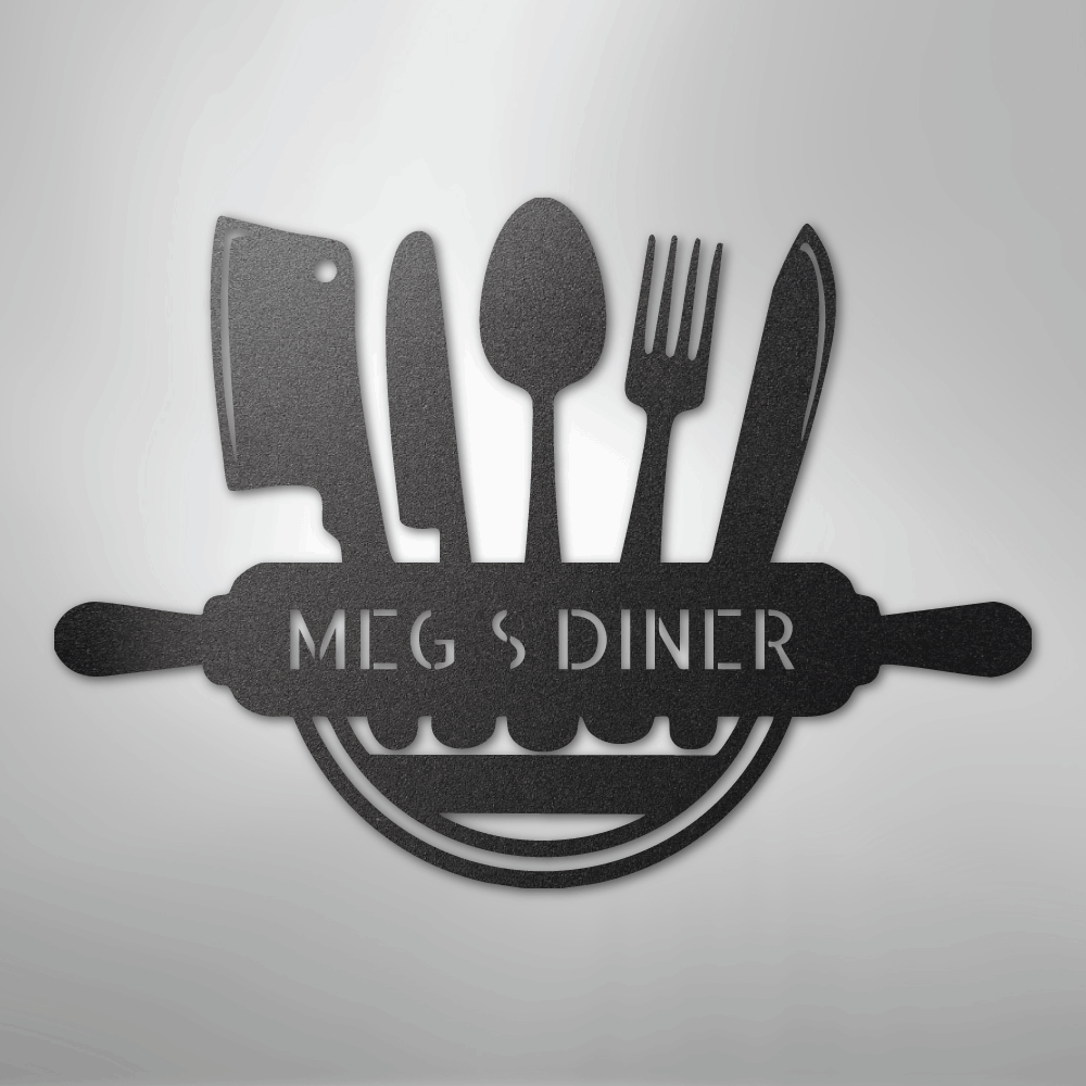 My Easy Monogram Steel Sign Black / 12" Art in the Kitchen Monogram - Steel Sign