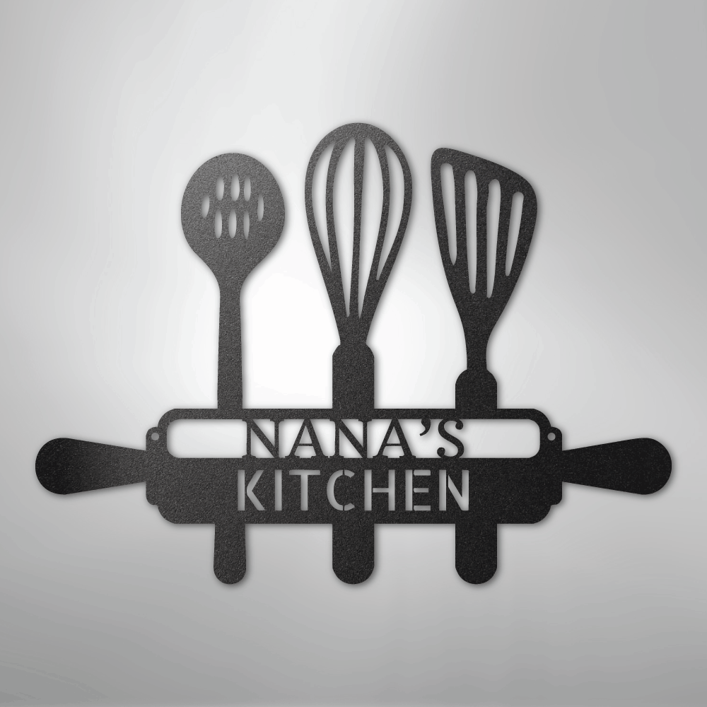 My Easy Monogram Steel Sign Black / 12 Baker's Kitchen