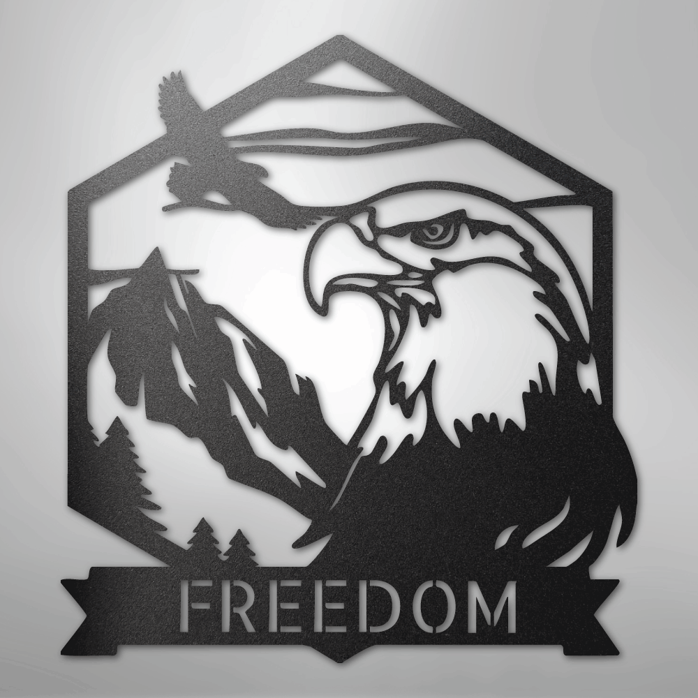 My Easy Monogram Steel Sign Black / 12" Bald Eagle Monogram - Steel Sign