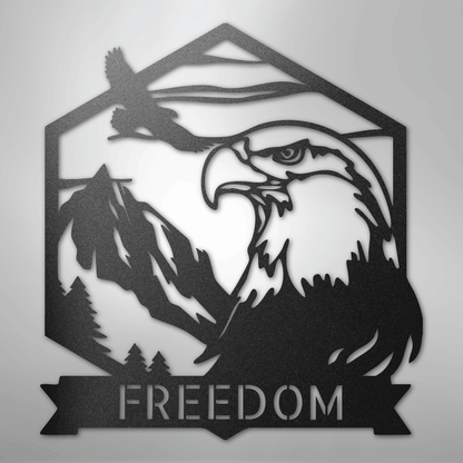 My Easy Monogram Steel Sign Black / 12" Bald Eagle Monogram - Steel Sign