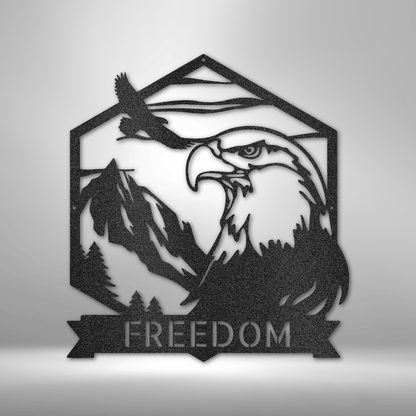 My Easy Monogram Steel Sign Black / 12" Bald Eagle Monogram - Steel Sign